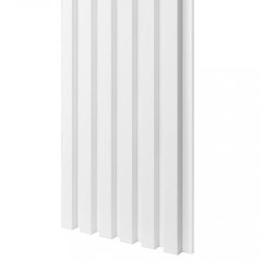 Akustický panel, podklad bílá MDF deska, úzká lamela, bílý mat, 30x275 cm