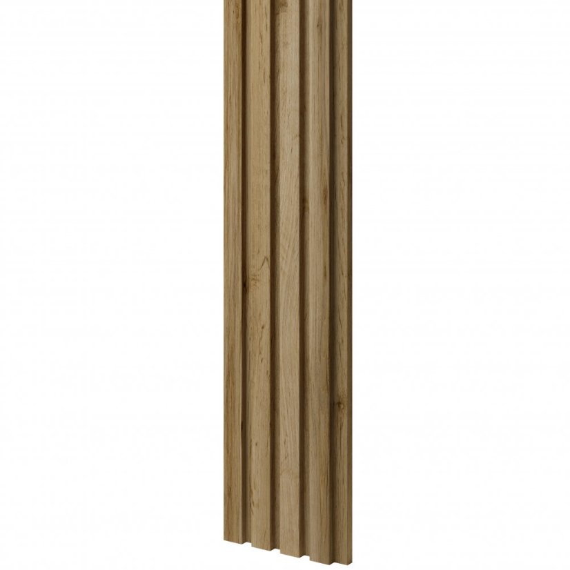 Designový obkladový panel s lamelami MINI, dub Wotan, 12,3 x 275 cm
