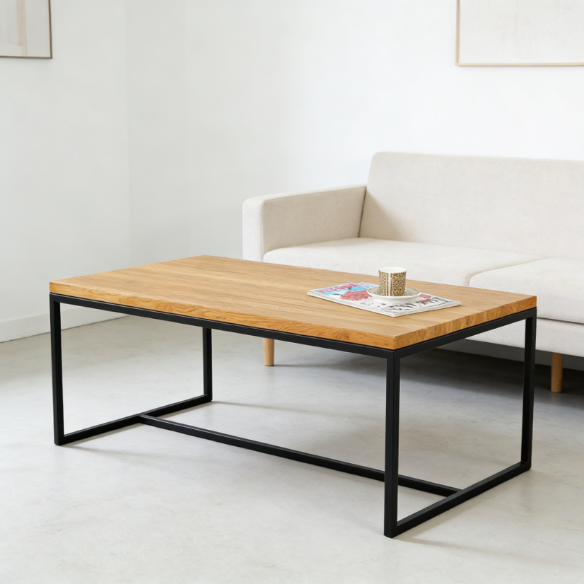 Konferenční stolek Melo s masivní dubovou deskou