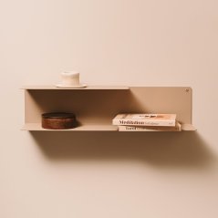 Nástěnná kovová police Porto pískově šedá