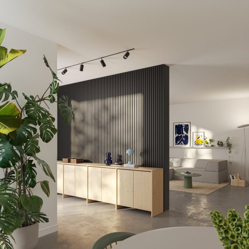 Lamela úzká, 3x1,8x275 cm, černá mat