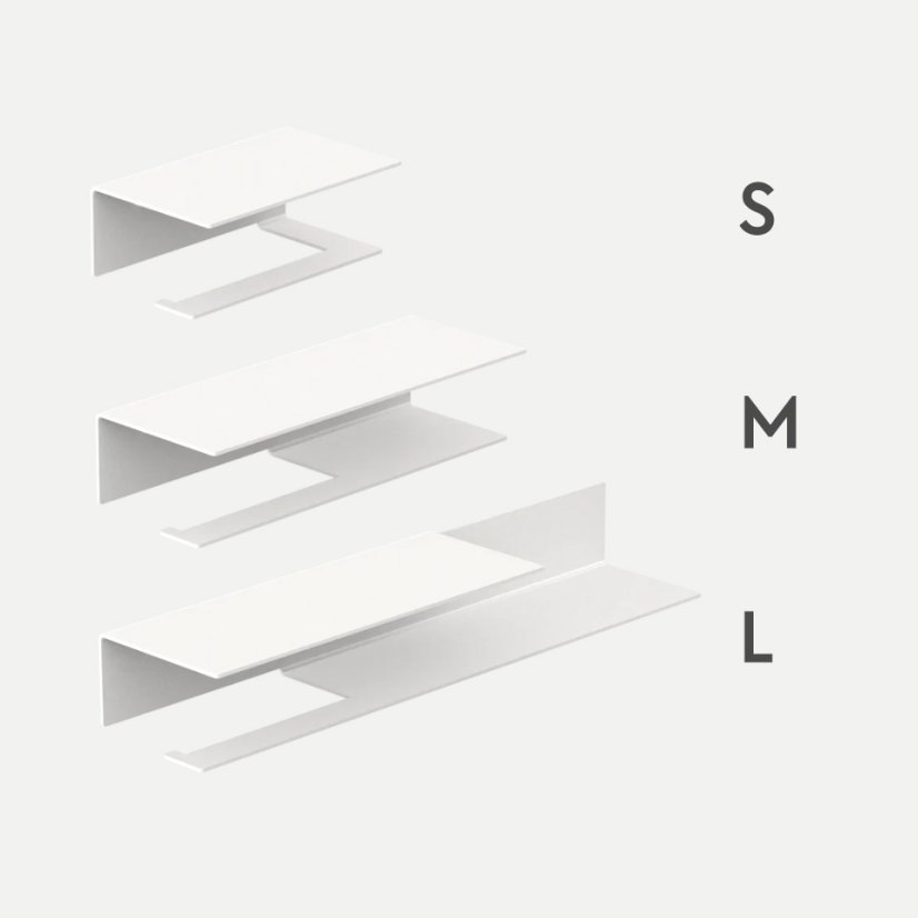 Kovový nástenný držiak na toaletný papier Berno biely - Veľkosť: S - ľavý variant