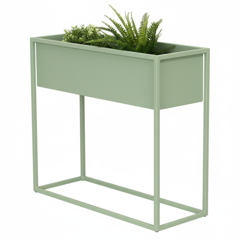 Kovový kvetináč Jasmine - Farba výrobku: pastelová zelená RAL 6021